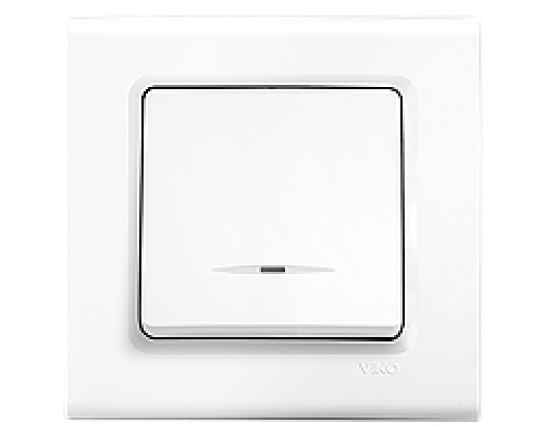 Вимикач одноклавішний Viko Linnera з підсвічуванням Білий 90400019