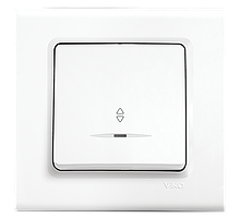 Вимикач одноклавішний прохідний Viko Linnera з підсвічуванням Білий 90400063