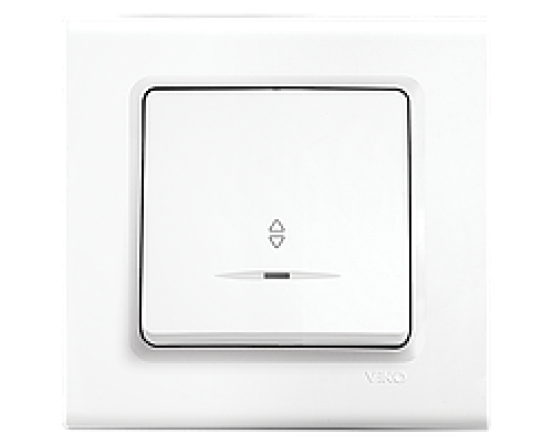 Вимикач одноклавішний прохідний Viko Linnera з підсвічуванням Білий 90400063