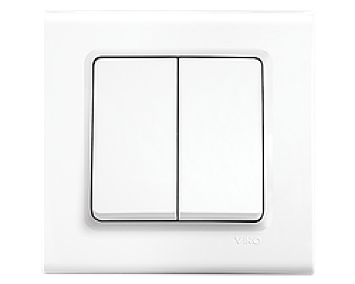 Вимикач двоклавішний Viko Linnera Білий 90400002