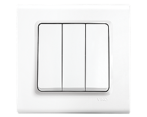 Вимикач триклавішний Viko Linnera Білий 90400068