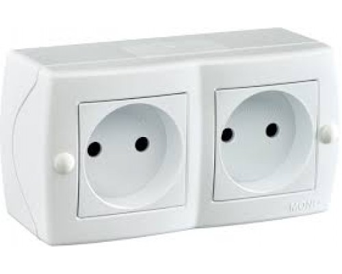 Розетка 2-на без заземлення Mono Electric OCTANS біла 104-010106-121