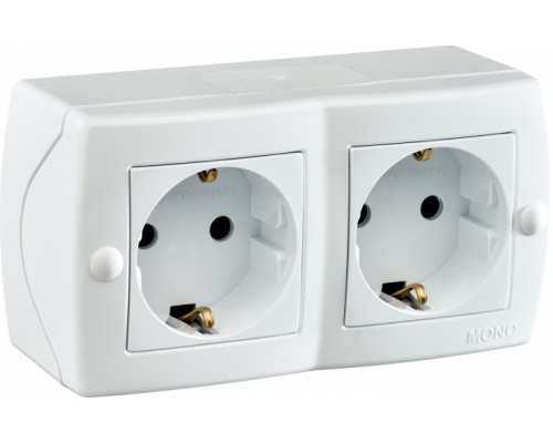 Розетка 2-на з заземленням Mono Electric OCTANS біла 104-010107-120