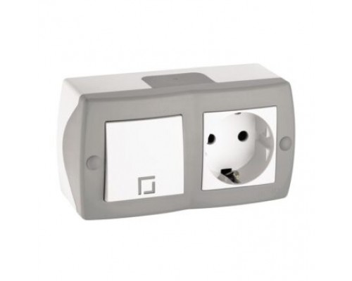 Вимикач 1-но клавішний Mono Electric OCTANS + розетка 1-a з заземленням білий 104-010101-180