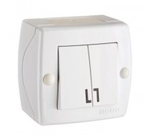 Вимикач 2-х клавішний Mono Electric OCTANS білий 104-010101-102