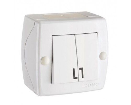 Вимикач 2-х клавішний Mono Electric OCTANS білий 104-010101-102