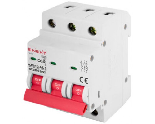Автоматичний вимикач E.NEXT C-типу 3р 63А s002037