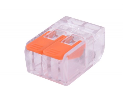 Клемна колодка з натискним важелем прозора 2 отвори /0660101