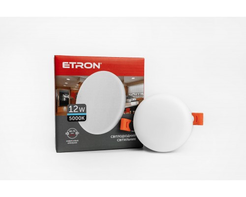 Світильник LED ETRON Decor 12W 220V вбудований круг 5000К IP20 1-EDP-605