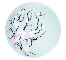 Світильник УкрCвітло 60W накладний круглий під лампу Е27 скло САКУРА РОЖЕВА 36-57-51