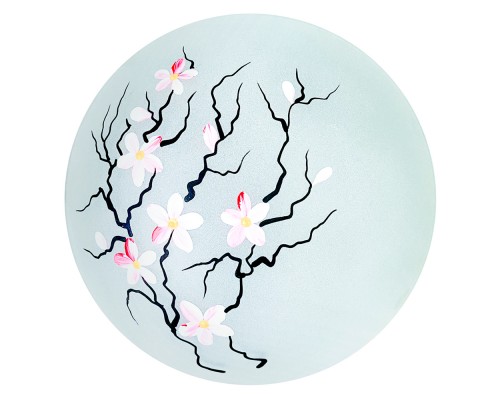 Світильник УкрCвітло 60W накладний круглий під лампу Е27 скло САКУРА РОЖЕВА 36-57-51