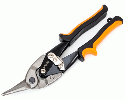 Ножиці по металу 250 мм, ліві, прогумовані ручки 25-002 POLAX