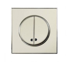 Вимикач 2-х клавішний Right Hausen LAURA білий з підсвіткою 015051