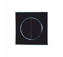 Вимикач 2-х клавішний Right Hausen LAURA чорний з підсвіткою 015052