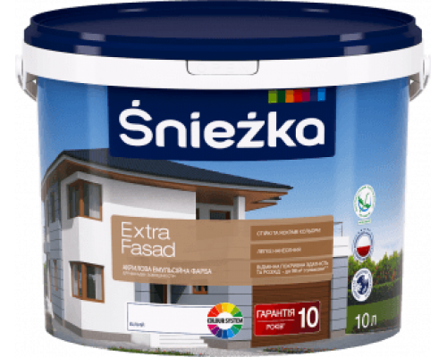 Фарба в/е SNIEZKA EXTRA FASAD 10л/12кг Фарба в/е SNIEZKA EXTRA FASAD 10л/12кг