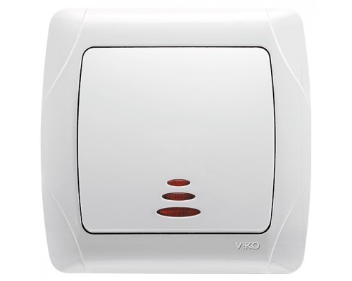 Вимикач одноклавішний VIKO Carmen з підсвічуванням Білий 90561019