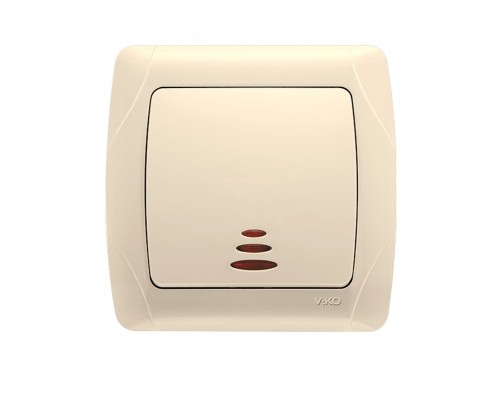 Вимикач одноклавішний VIKO Carmen з підсвічуванням Кремовий 90562019