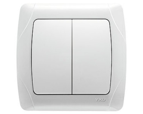 Вимикач двоклавішний VIKO Carmen Білий 90561002