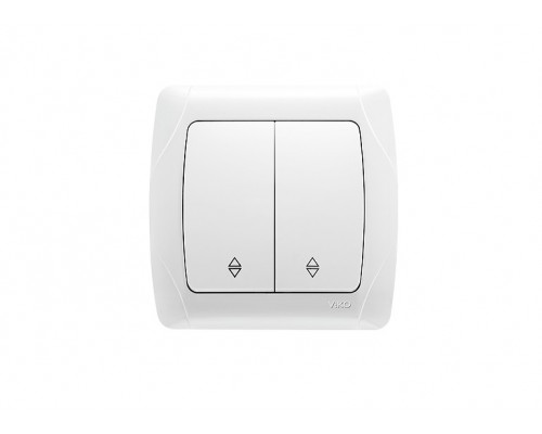 Вимикач двоклавішний прохідний VIKO Carmen Білий 90561017