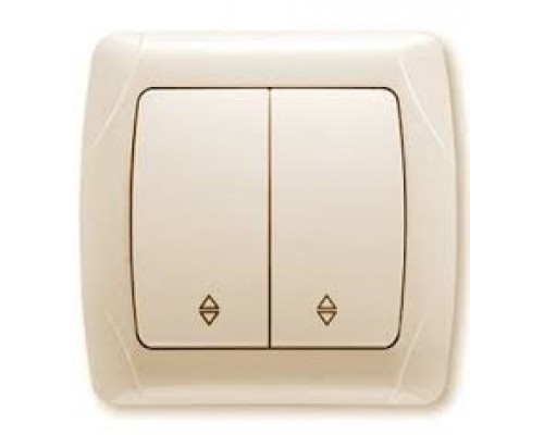 Вимикач двоклавішний прохідний VIKO Carmen Кремовий 90562017