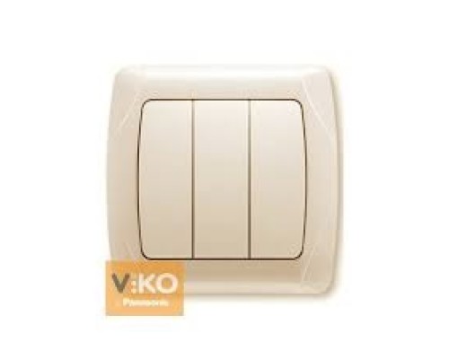 Вимикач триклавішний VIKO Carmen Кремовий 90562068