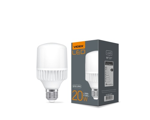 Лампа світлодіодна LED VIDEX 20W 5000K A65 E27 VL-A65-20275