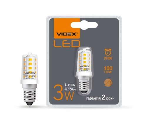 Лампа світлодіодна LED VIDEX 3W 4100K ST25 E14 VL-ST25e-03144