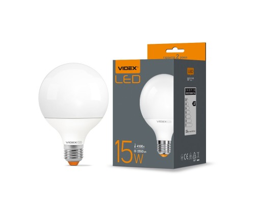 Лампа світлодіодна LED VIDEX 15W 3000K G95e Е27 VL-G95e-15273