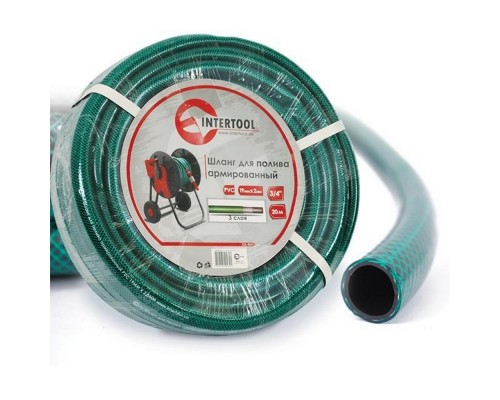 Шланг поливальний 3-х шаров. 3/4 , 20м, армований PVC ІНТЕРТУЛ GE-4073