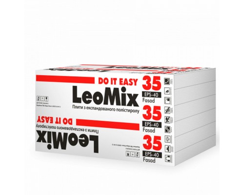 Плити пінополістирольні 35/10 LeoMix Fasad (1*1) 12шт/уп