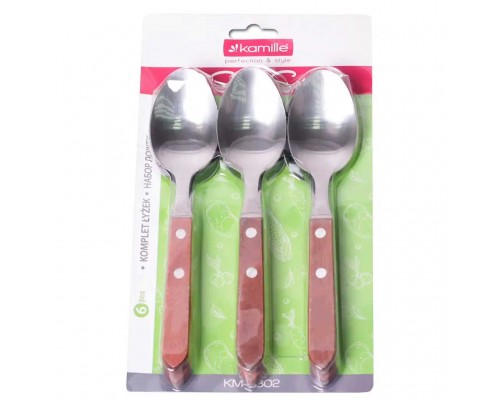 Набір ложок 6 шт. нерж.дерев'яна ручка 5302