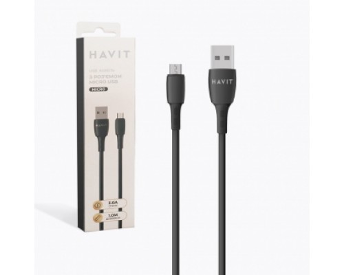 Кабель зарядний HV-CB618C Micro USB 2А Black 1м Кабель зарядний HV-CB618C Micro USB 2А Black 1м