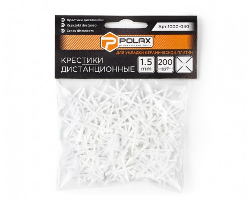 Хрестик POLAX для плитки 1,5 мм. 1000-040 Хрестик POLAX для плитки 1,5 мм. 1000-040