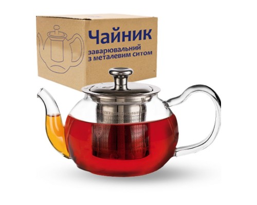 Чайник заварювальний з металевим ситом 580мл 32237
