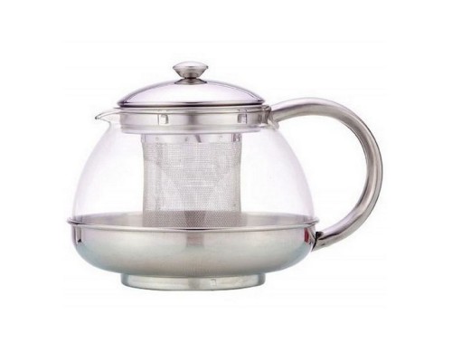Заварник зі з'ємним ситечком 600мл (скло нержавіюча сталь) 4315