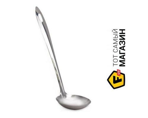 Ложка поварська з отворами нейлонова з дерев'яною ручкою 34.5см KM8854