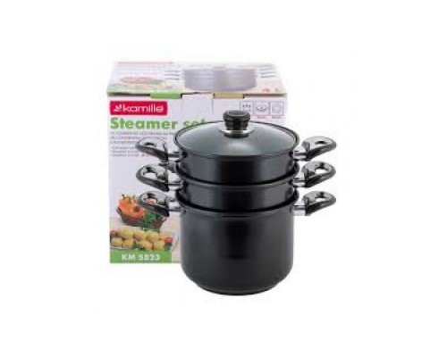 Пароварка 2-х рівнева Ø22см з вуглецевої сталі 5823