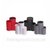 Підставка потрійна для ножів та кухонного приладдя 22см чорний бiлий сiрий червоний мрамур 7608