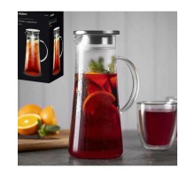 Глечик Ardesto з кришкою 1400мл б/с скло нержавіюча сталь AR2614PG