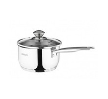 Ківш з носиком для зливу з скляною кришкаою  1,8л нержавіюча сталь AR2818SS  Ardesto Gemini