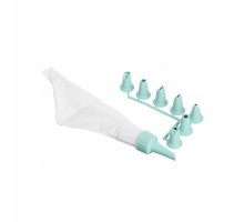 Мішок кондитерський пластиковий з насадками голубий тіфані  Ardesto Tasty baking AR2307TP