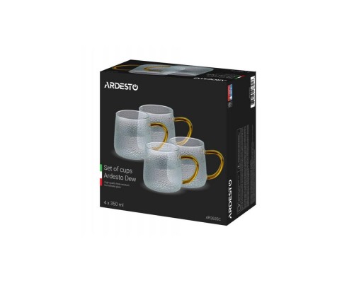Набір чашок "Ardesto Dew" 350мл 4 од. б/с скло AR2635C Набір чашок "Ardesto Dew" 350мл 4 од. б/с скло AR2635C