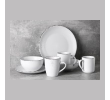 Тарілка обідня Ardesto Lucca 26см "Winter white" кераміка AR2926WMC