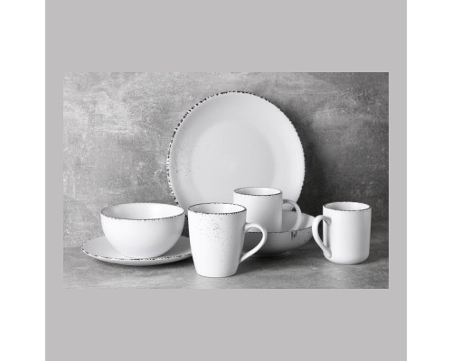 Тарілка обідня Ardesto Lucca 26см "Winter white" кераміка AR2926WMC