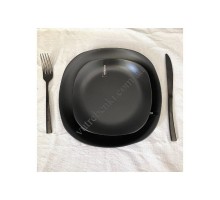 Тарілка обідня квадратна "Ardesto Molize" 27х27см чорна кераміка AR2927MB