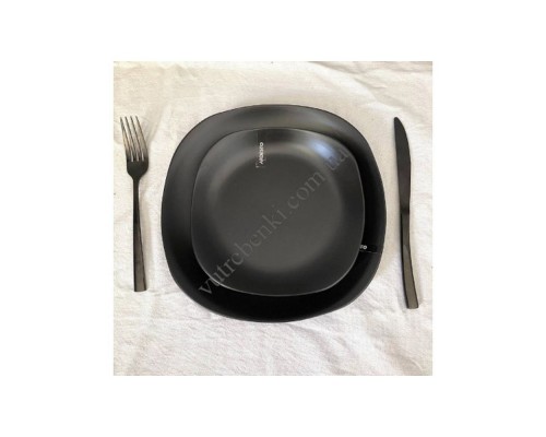 Тарілка обідня квадратна "Ardesto Molize" 27х27см чорна кераміка AR2927MB