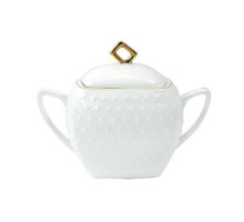 Цукорниця фарфорова біла 500мл кругла з ручками S933511-А