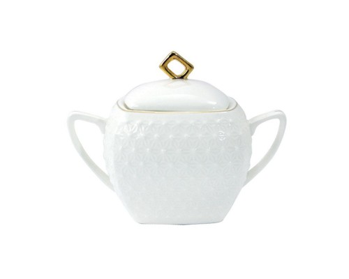 Цукорниця фарфорова біла 500мл кругла з ручками S933511-А