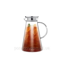 Глечик Ardesto з кришкою 1800мл б/с скло нержавіюча сталь AR2618PGN