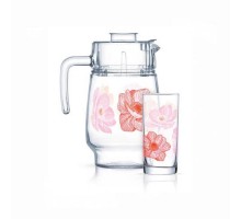 Набір (глеч.1,6л, склян.270мл 6шт ) Anabela Pink Q4799